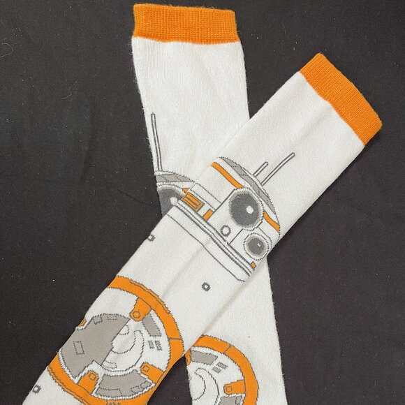 Brand New Star Wars BB8 Novelty Cartoon Character Knee High Socks - Picture 1 of 3